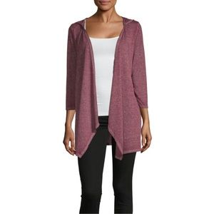 NWT Liz Claiborne 3/4 Sleeve Hooded Knit Cardigan